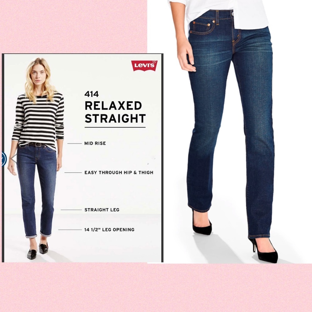 Levi’s 414 Relaxed Straight Raw Hem Jeans W 28